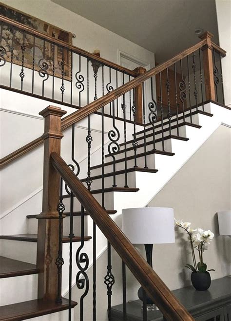 metal baluster ideas for hill country style house|stain on iron balusters.